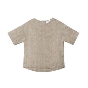JAMIE Kay set | Nolan Linen/Cotton Top and shorts - Almond 6-12M